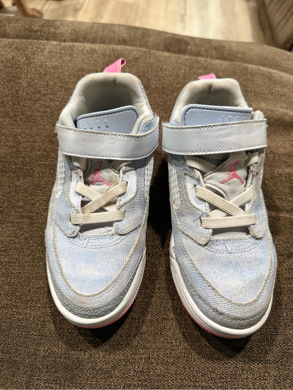 Jordan Kids Light Blue & Pink Hook-and-Loop Sneakers